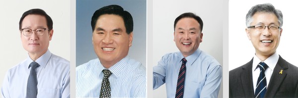 왼쪽부터 홍영표, 강창규, 김응호, 임동수 후보
