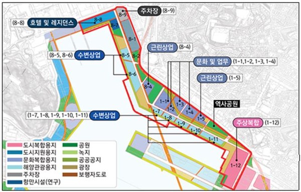 인천 내항 1·8부두 항만재개발사업의 토지이용계획