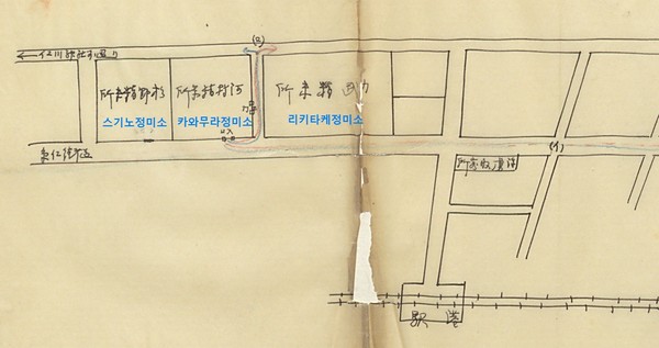 1943년 일동회 수사기록에 첨부된 지도