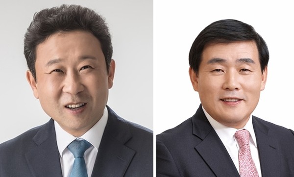 민주당 장정민(왼쪽), 국민의힘 문경복 인천 옹진군수 후보