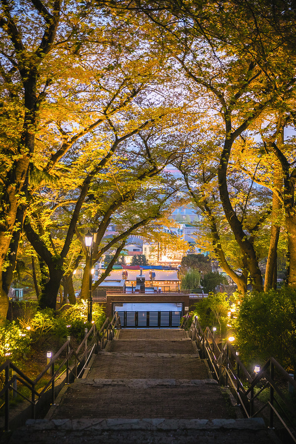 자유공원 맥아더동상 근처 계단. 사진=인천관광공사