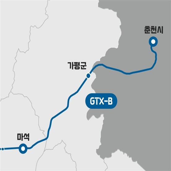 GTX-B노선도 연장 구간. 사진=국토교통부