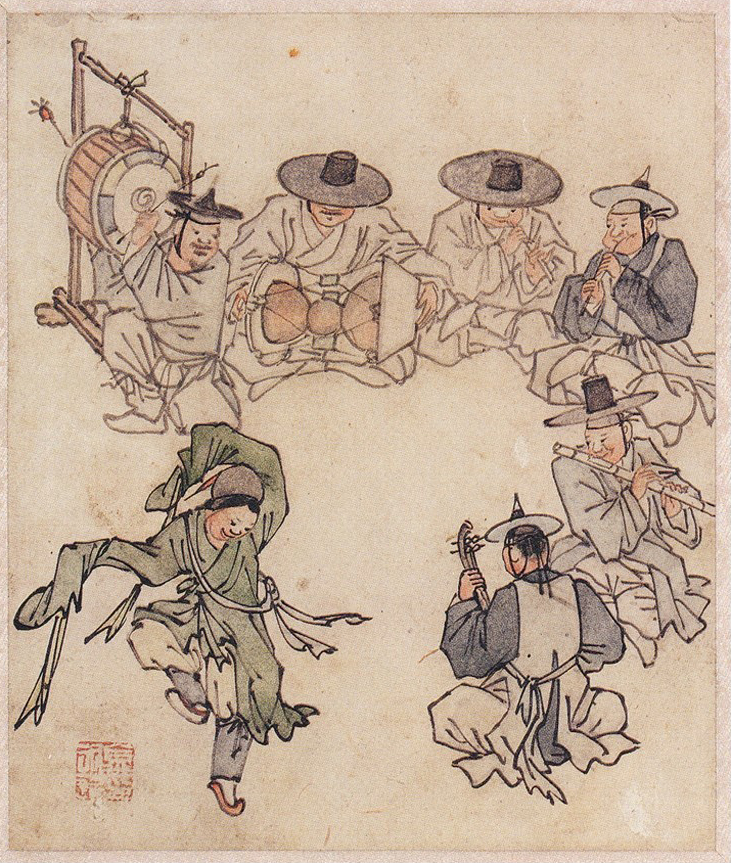 김홍도의 '무동', 종이에 담채, 18세기 후반, 국립중앙박물관