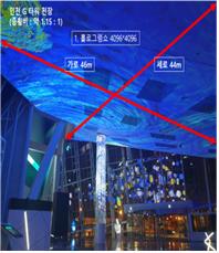 송도 G-타워 1층 천정 홀로그램 예시(자료제공=인천시)
